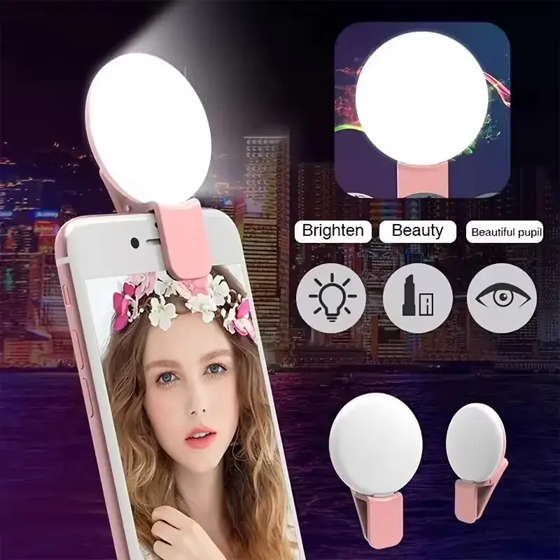 Photography Lighting Handheld - Mini Portable Selfie Ring Light LED