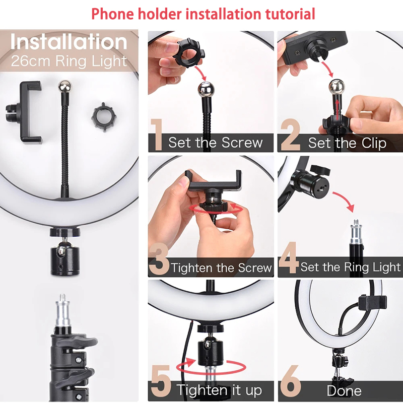 16/26/33cm Selfie Ring Light P - Photography Lighting Meter ulasan dan harga
