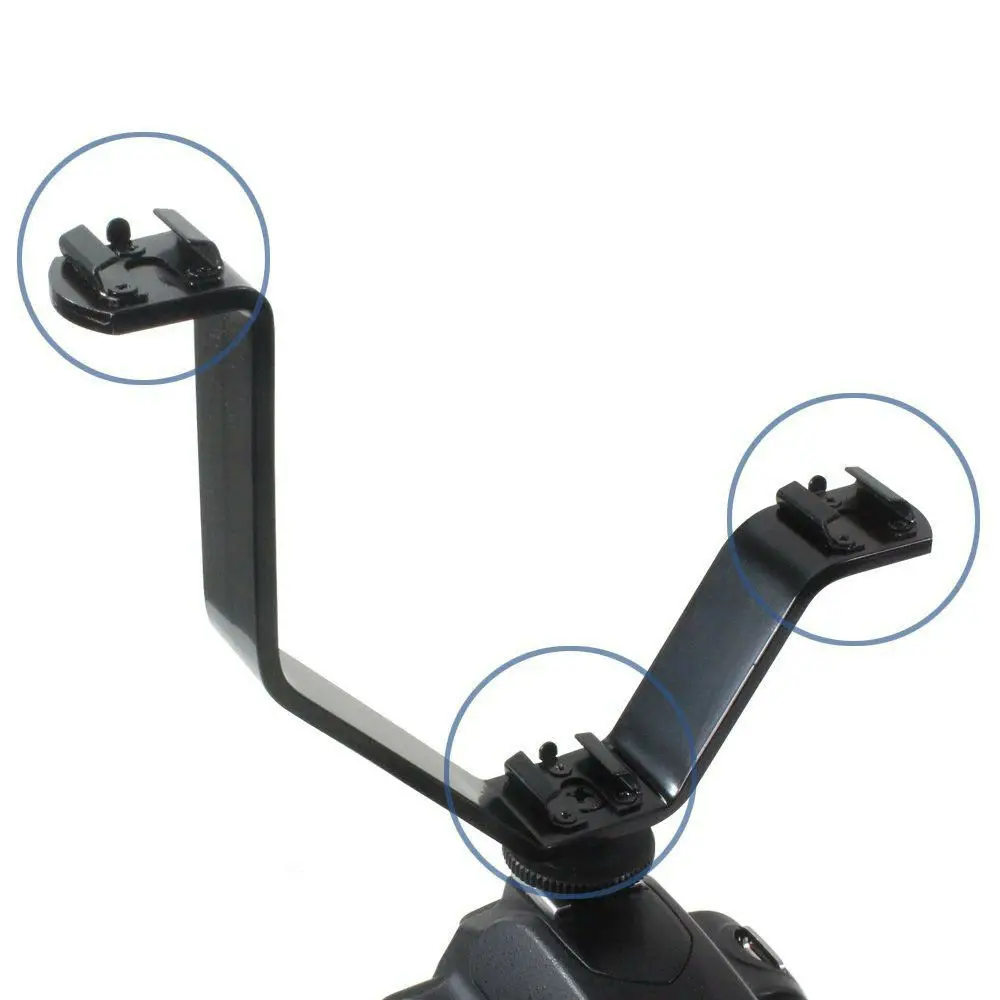 V Shape Triple Mount Hot Shoe  - Photography Lighting Description ulasan dan harga
