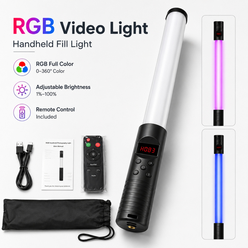 RGB Handheld Video Light Wand, - Photography Lighting Description ulasan dan harga