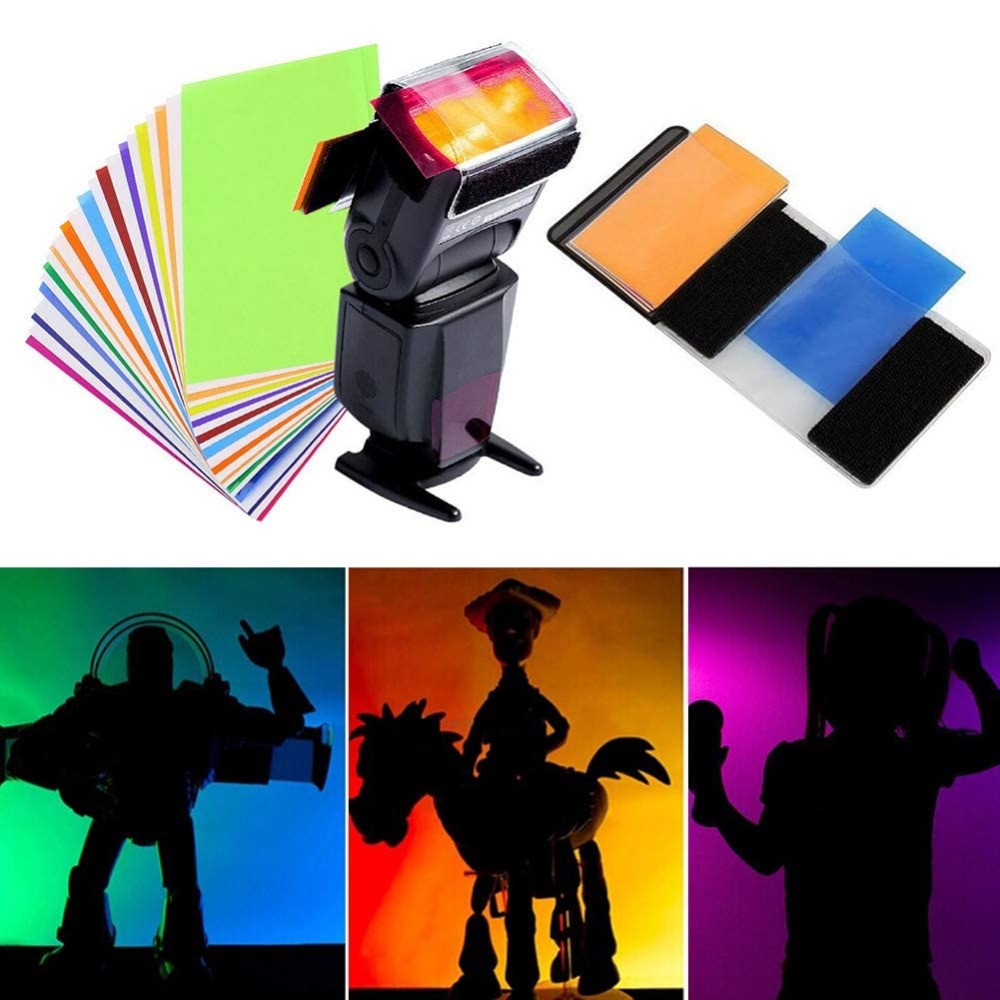 12 Colors Camera Flash Gels Li - Photography Lighting Meter ulasan dan harga