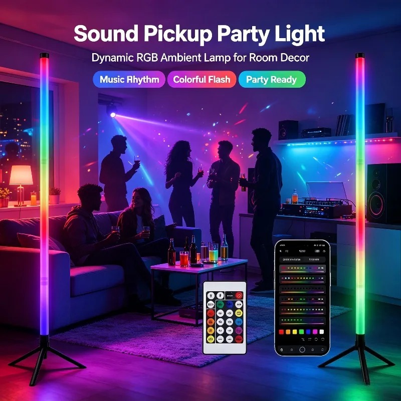 2PCS 120CM RGB Floor Lamp, Sou - Photography Lighting Game ulasan dan harga