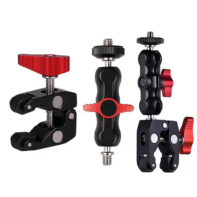 Double Ball Head Magic Arm Cla - Photography Lighting Description ulasan dan harga