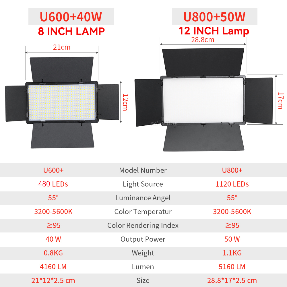 U800 U600 LED Photo Studio Vid - Photography Lighting Meter ulasan dan harga